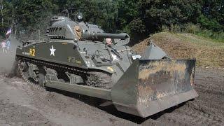 Sherman Tank Dozer in action!