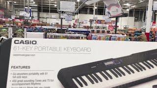 Costco Casio 1569686 61 Key Portable Keyboard Bundle Woodblock