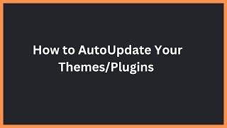 How To Auto Update Themes And Plugins