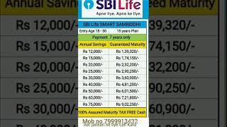 Smart samriddhi plan SBI Life insurance policy
