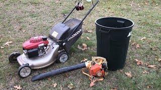 Fall Leaf Cleanup | Honda Push Mower With Bagger | Sthil Leaf Blower