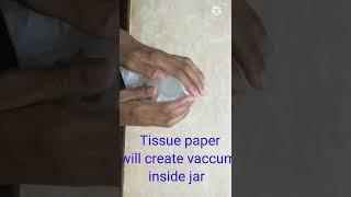 Amazing experiment using tissue paper || why water is not falling out || science Verse #shorts