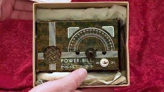 Power-Bilt Pocket Radio early-1950s vintage unboxing - not transistor - collectornet.net