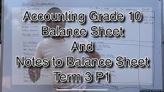 Grade 10 Accounting Term 3 | Balance Sheet & Notes Full video Part 1 of 2024