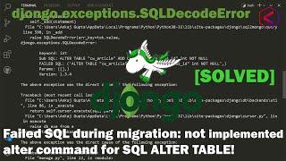 FAILED SQL during migration: not implemented alter command for SQL ALTER  -Django and mongoDB-djongo