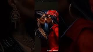 2 beautiful Indian and black girls kissing #beautiful #sensational #relaxing #lesbian #interacial