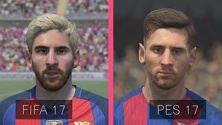 FIFA 17 Vs PES 17: Barcelona Faces Comparison