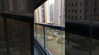 Fz30 frameless folding glass door balcony glazing system glass curtain panoramic glass wall case-420