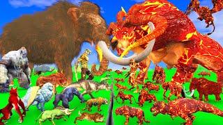 Prehistoric Mammals vs Lava Mammals Size Comparison Animal Epic Battle Woolly Mammoth vs Lava Mammot