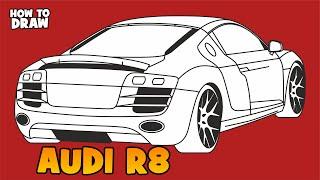 How to draw Audi R8 2012 rear view