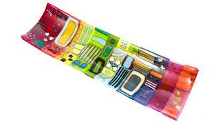 Fused Glass Reaction Rainbow Dish
