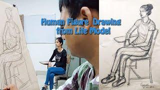 Human Figure Drawing from Life Model | Ganesh Kushwah | Art Instinct