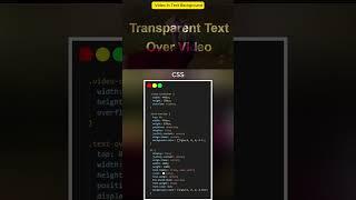 How to Add Video to Text Background with HTML & CSS  #webdevelopemnt #html #css