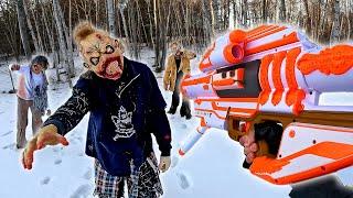 NERF GUN ZOMBIE ATTACK VERSUS MASSIVE ROCKET LAUNCHER!