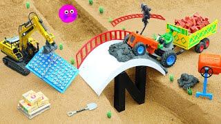 DIY Mini Truck Builds Brick & Metal Rail Bridge – Science Construction Project