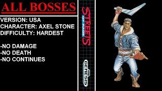 Streets of Rage [USA] (Sega Genesis) - (All Bosses | Hardest Difficulty)