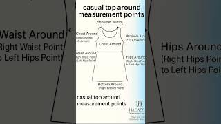 Casual top around measurement points.-Hadassah
