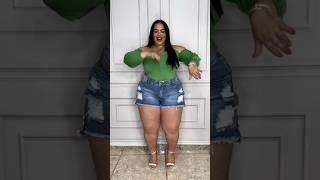 Fashion nova try on haul 2023, Denim shorts#fashion #model