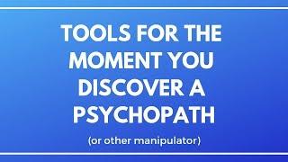 Tools for the Moment You Discover a Psychopath (or other manipulator)