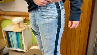 Tailoring my SUBSCRIBER'S Jeans! - Inserting Denim Strip on Sides -