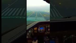 Landing Cockpit View #plane #dhakaairport #biman #pilot