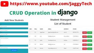 CRUD Operations in Django | JaggyTech