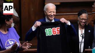Biden gives Juneteenth speech at historic AME church in Texas