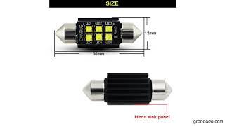 (2) Xenon Wit 6-CRE 'E 1.50 "36mm 6418 C5W CANbus Led-lampen, Foutloos Voor Audi BMW Mercedes Porsch