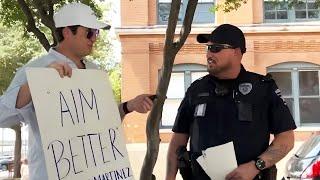 “AIM BETTER” CONFRONTING Dallas Cops over Officer’s Statement about Trump Shooting