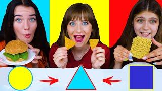 ASMR GEOMETRIC SHAPES FOOD CHALLENGE | Eating Sounds Lilibu