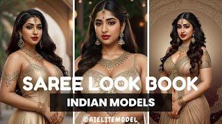 Witness the Beauty and Elegance of AI Elite Indian Lookbook Models [4K] #saree #ai #viral