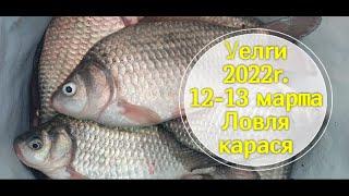 Зимняя ловля карася на озере Уелги, 12-13 марта 2022г.