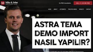 Astra Tema Demo Import Nasıl Yapılır?