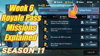 Season 11 Week 6 Royale Pass Missions Explained PUBG Mobile | Week 6 rp Missions Pubg Season 11