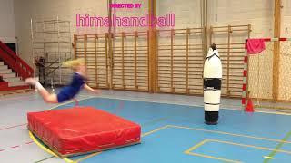 Shot from falling training in Norwegian handball