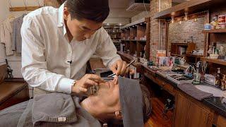  Relax & Unwind With Hot Lather Shave In Korean Barber Shop Haven | HERR Barbershop