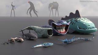 Legendary Sea Monsters Size Comparison 2025 | 3d Animation comparison 2025