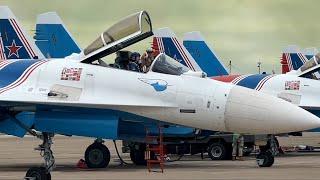 The Russian Knights aerobatic team’s performance at the China Airshow