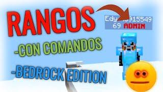 Como Poner RANGOS en servidores de  Minecraft Bedrock (PE)(SIN mods o plugins)