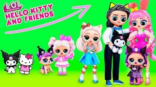 Hello Kitty and Kuromi Growing Up! LOL OMG DIY Crafts by LaLiLu
