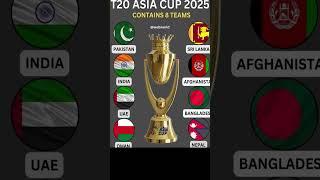 T20 Asia Cup 2025 Teams #t20asiacup #shorts