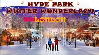 LONDON   HYDE PARK WINTER WONDERLAND  4K - FULL WALKING TOUR