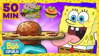 Bob Esponja | ¡Reinvenciones a la Cangreburger durante 50 minutos! | Bob Esponja en Español