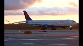 Sunset Delta A330-900(neo) take off, DTW