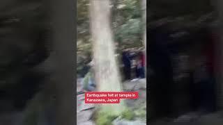 Moment earthquake strikes at temple in Kanazawa in Japan