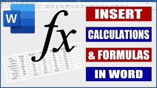 Insert Calculations and Formulas into Word | Microsoft Word Tutorials