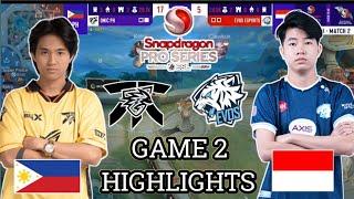 HIGHLIGHTS | ONIC PH VS EVOS ESPORTS GAME 2 | SNAPDRAGON PRO SERIES| MLBB