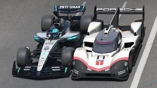 Porsche 919 Hybrid Evo vs Mercedes F1 2025 at Monza