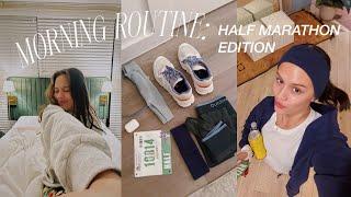 GRWM TO RUN A HALF MARATHON : morning of the race vlog