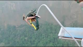 Incredible Bungy Jump | Run N Flip | World's Second Highest | 228m | The Cliff Nepal | Kushma